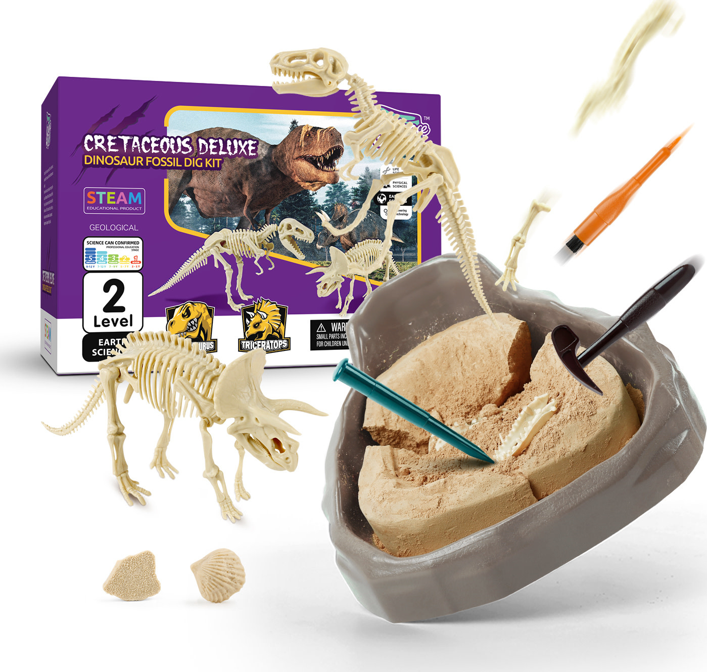 CRETACEOUS DELUXE DINOSAUR FOSSIL DIG KIT Circle of Knowledge