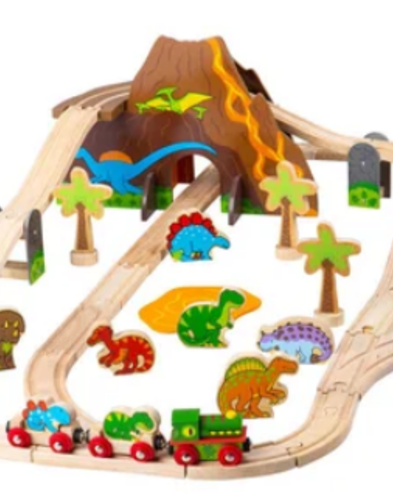 BIGJIGS TOYS DINOSAUR RAILWAY SET