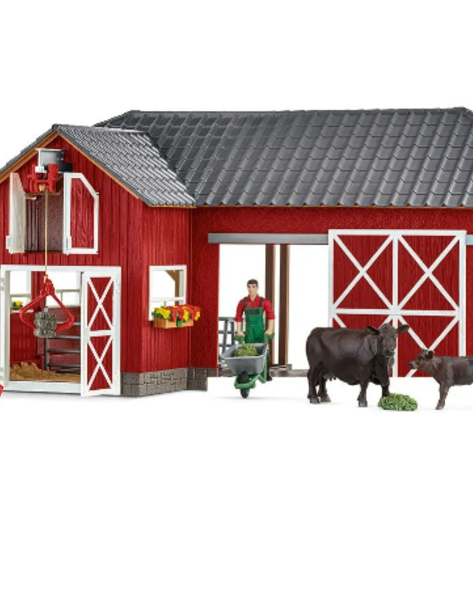 SCHLEICH LARGE FARM WITH BLACK ANGUS
