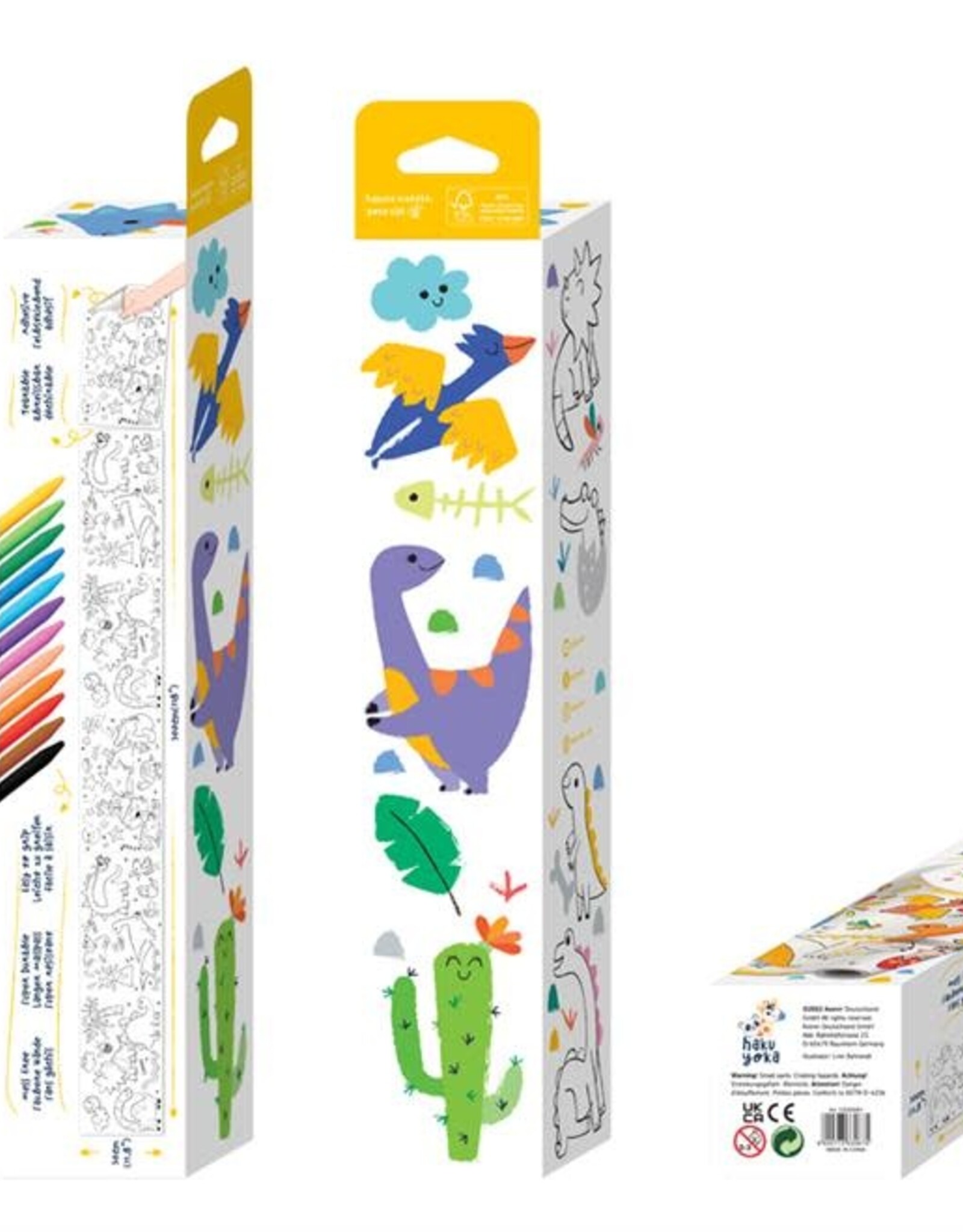 SCRATCH EUROPE DINO WORLD COLORING ROLL
