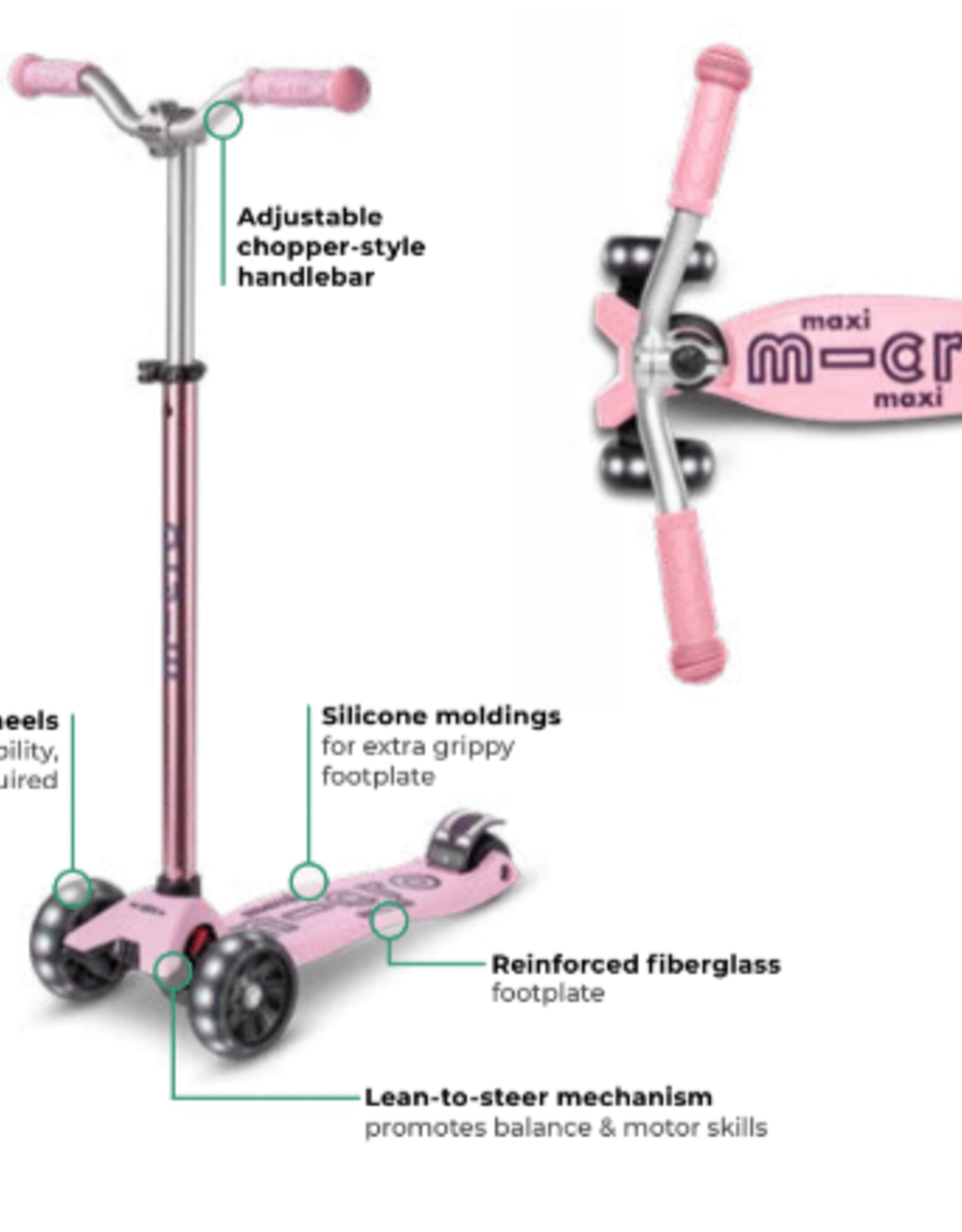 MICROSCOOTER ROSE DELUXE PRO LED MAXI