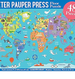 PETER PAUPER PRESS WORLD MAP FLOOR PUZZLE 48 PC