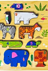 CROCODILE CREEK 123 ZOO STACKING WOOD 10 PC