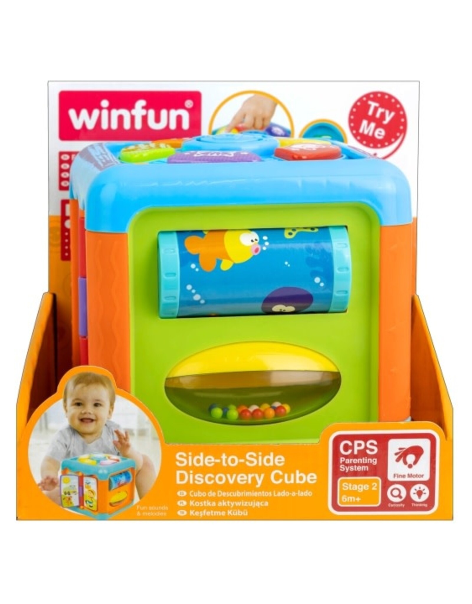 SMALL WORLD TOYS SIDE TO SIDE DISCOVERY CUBE
