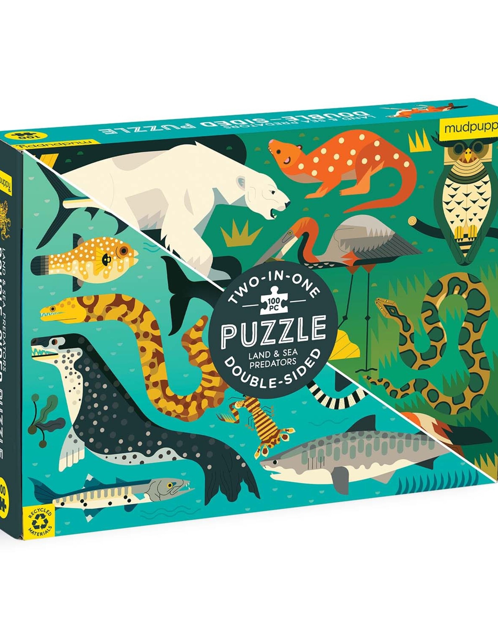 BOOK PUBLISHERS TWO IN ONE PUZZLE LAND AND SEA PREDATORS 100 PC