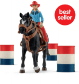 SCHLEICH BARREL RACING WITH COWGIRL