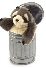 FOLKMANIS RACCOON IN GARBAGE CAN