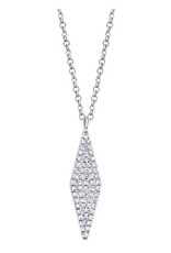 14K White Gold  Diamond Pave Kite Necklace, D: 0.17ct