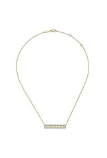 14K 2-Tone Openwork Diamond Bar Necklace, D: 0.32ct