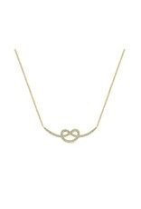 14K Yellow Gold Eternal Love Knot Necklace, D: 0.40ct