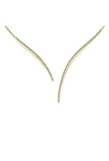 14K Yellow Gold Flexible Open Collar Diamond Necklace, D: 1ct