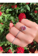 14K White Gold Pink Tourmaline and Diamond Ring, PT: 2.16cts, D: 0.37cts