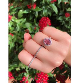 14K W/G Pink Tourmaline & Diamond Ring