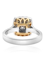 18K White Gold Fancy Yellow Diamond Engagement Ring, YCD: 0.47ct, RD: 0.61ct