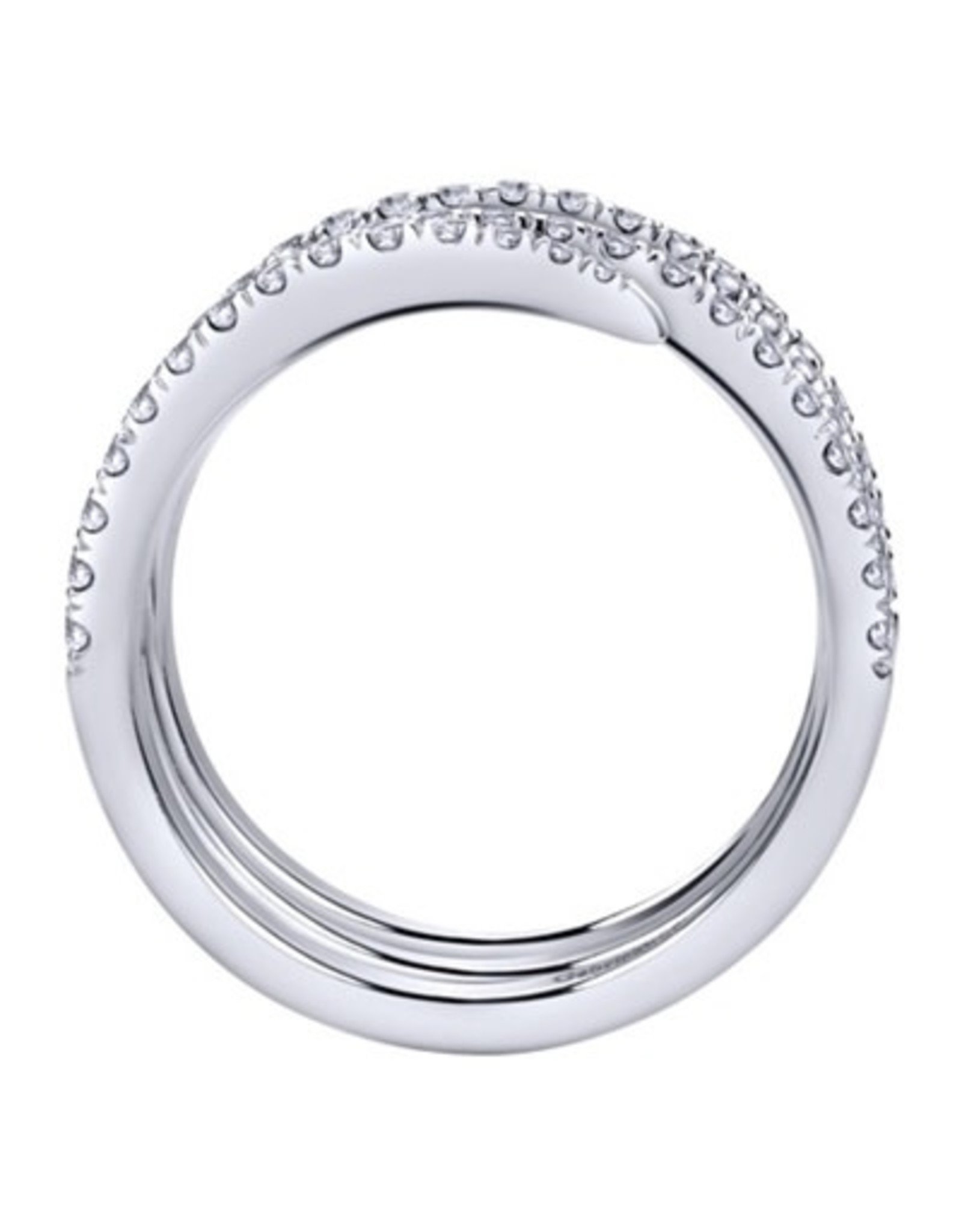 14K White Gold Diamond Wrap Ring, D: 0.75ct