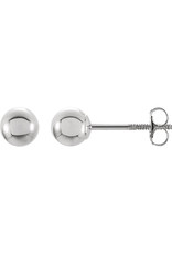 14K White Gold 7mm Ball Stud Earrings with Screw Back