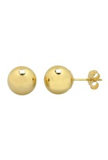 14K Yellow Gold 8mm Ball Stud Earrings with Screw Backs