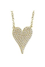 14K Yellow Gold Medium Diamond Heart, D: 0.21ct