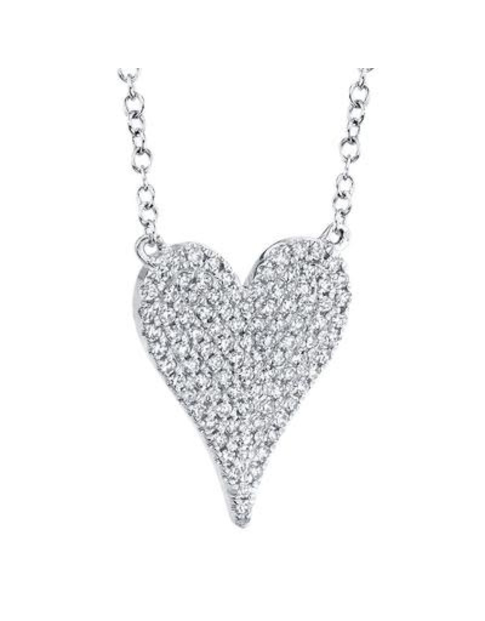 14K White Gold Medium Diamond Heart,  D: 0.21ct