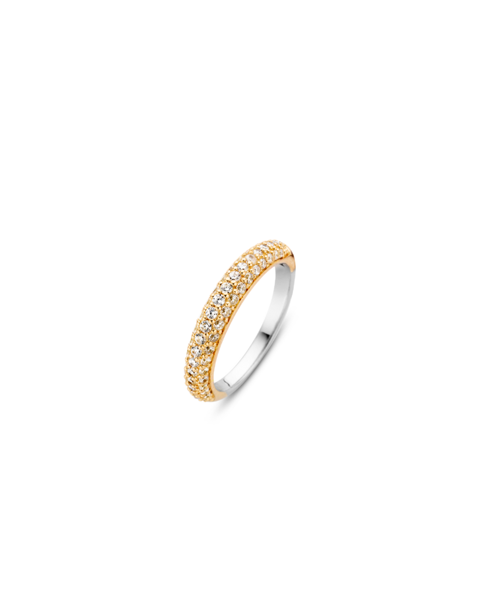 Yellow Gold Plated Pave Zirconia Stackable Ring- 12105