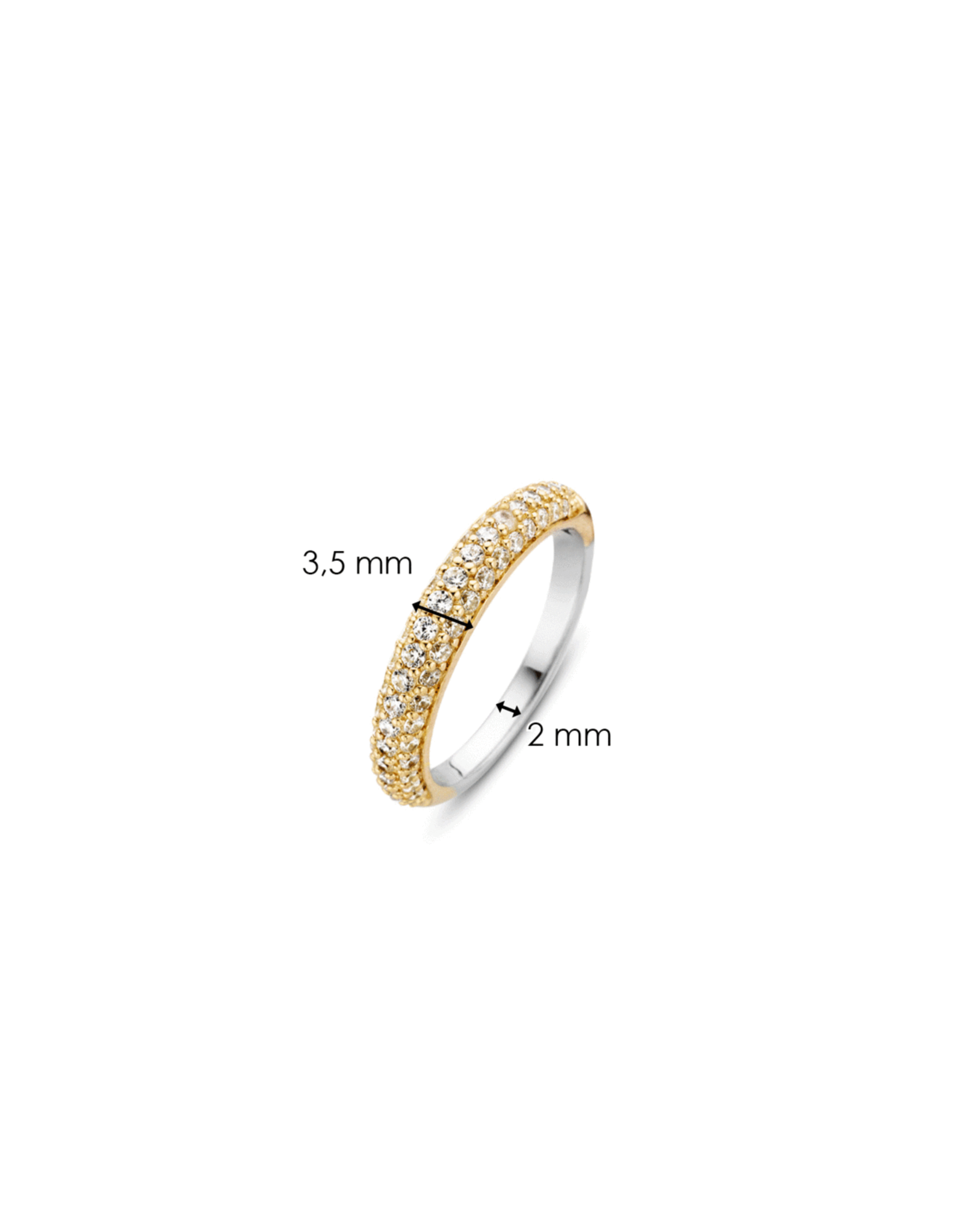 Yellow Gold Plated Pave Zirconia Stackable Ring- 12105