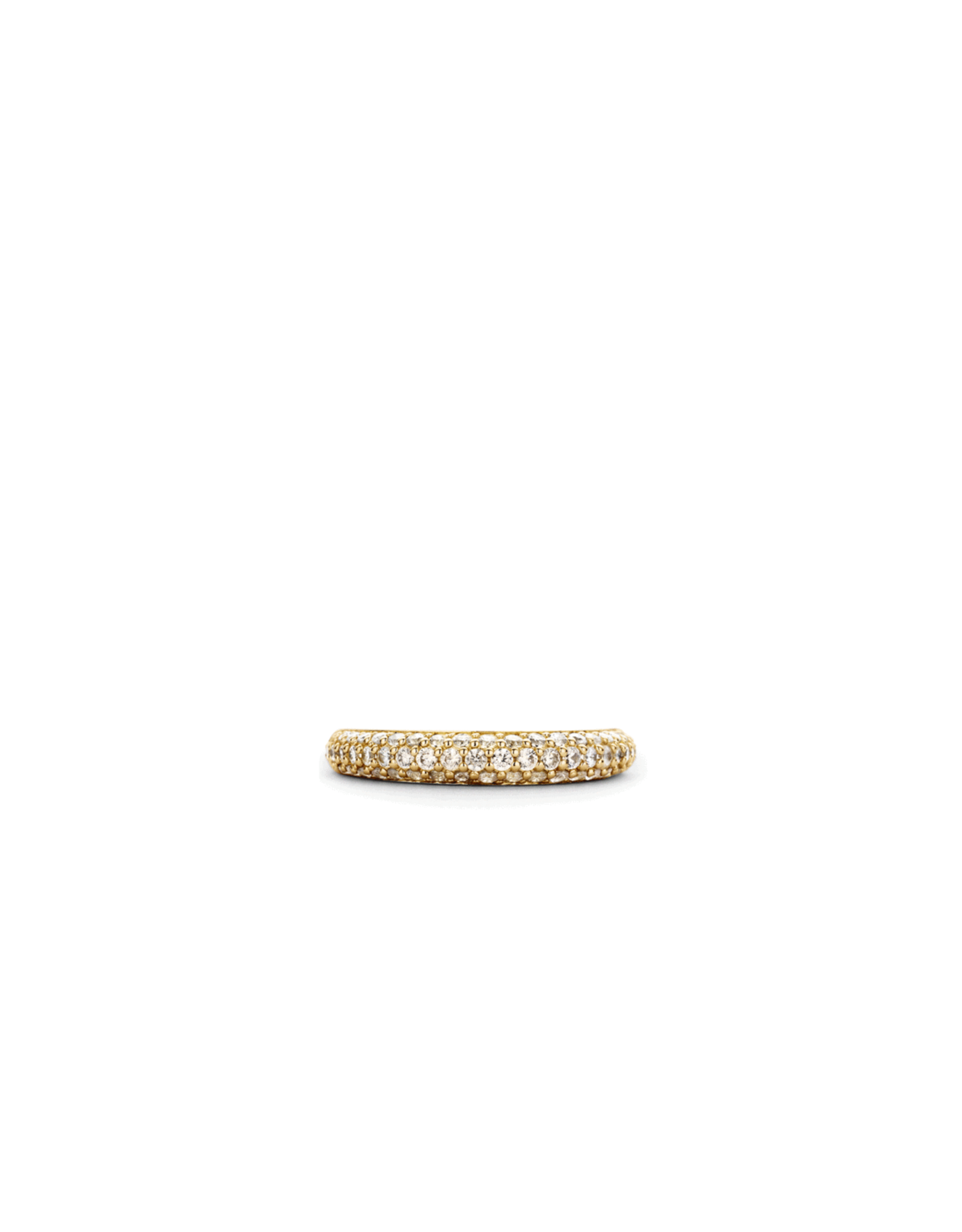 Yellow Gold Plated Pave Zirconia Stackable Ring- 12105