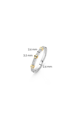 Two tone Stackable Ring with Bezel Set Zirconias- 12149