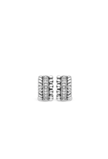 Triple Row Textured Chunky Silver Huggie Earrings- 7604ZI