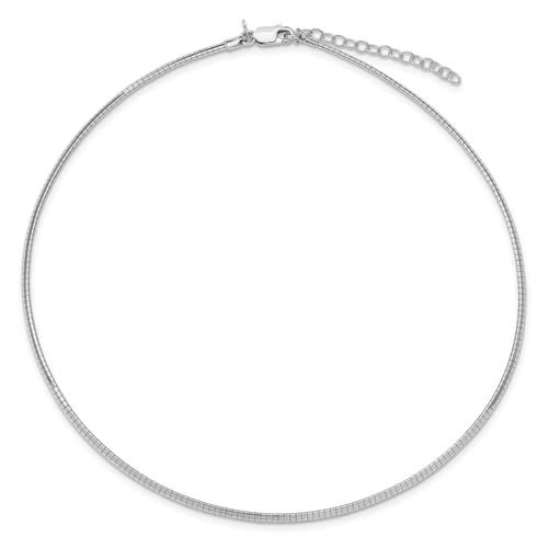 sterling silver flat omega necklace