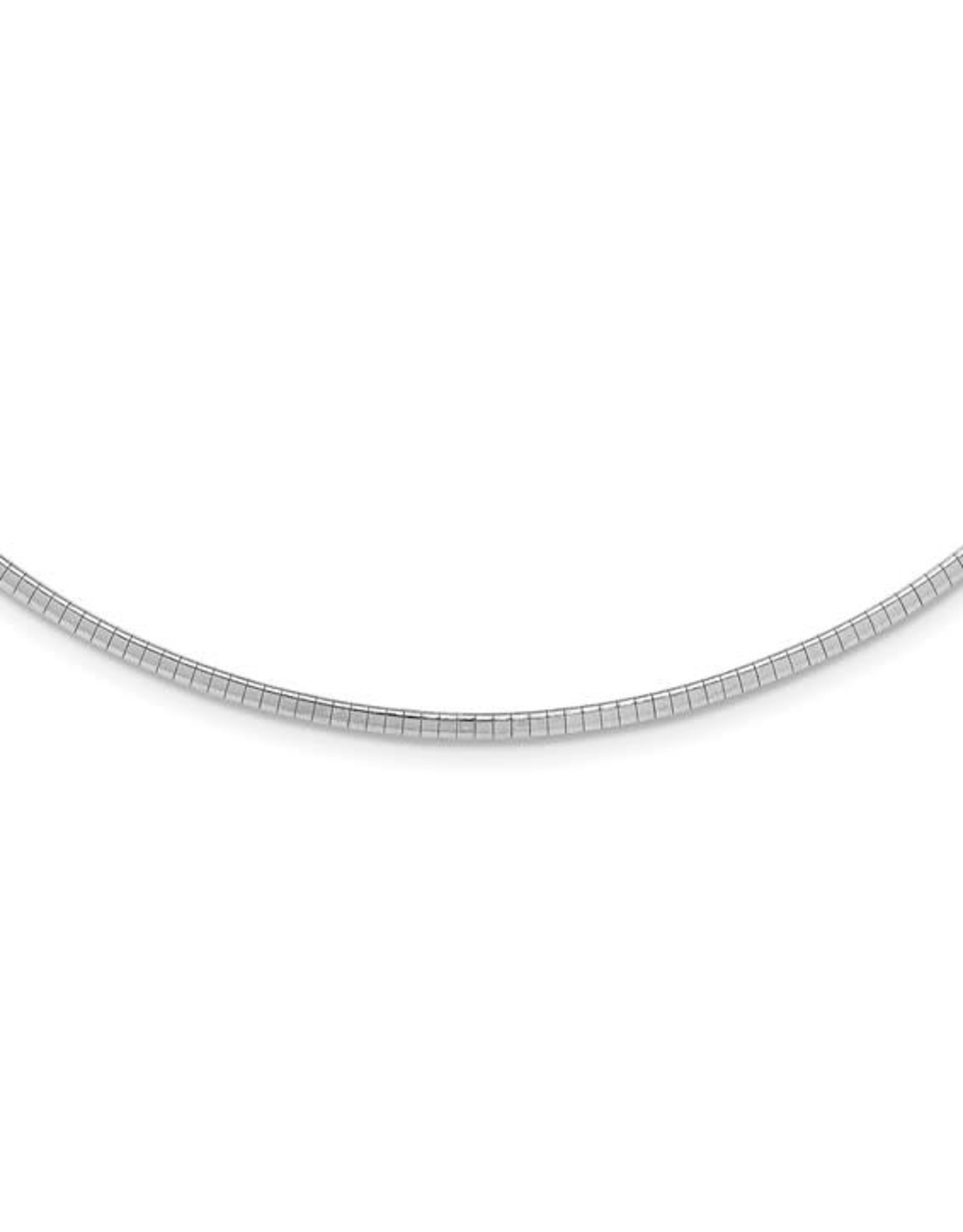 Sterling Silver 2mm Flat Omega Necklace, 16" + ext