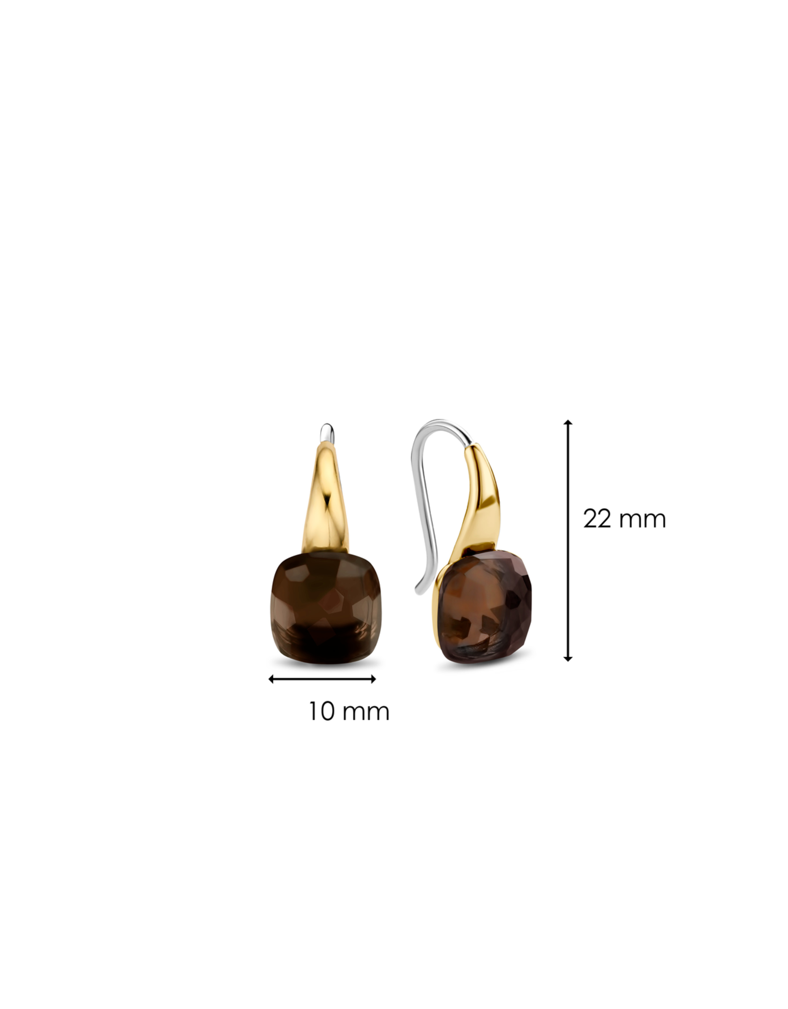 Yellow Gold Plated Tortoise Brown Wire Earrings- 7815TB