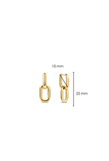 Yellow Gold Plated Chain Link Dangle Earrings- 7831SY