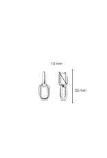 Silver Chain Link Dangle Earrings- 7831SI
