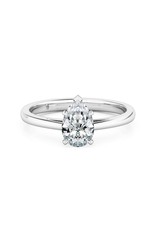 14K White Gold Pear Shaped Solitaire Engagement Ring, D: 1.43ct,  G, Si3