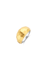 Yellow Gold Plated Geometric Faceted Ring- 12200SY/56
