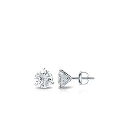 18K W/G Martini Setting Diamond Stud Earrings