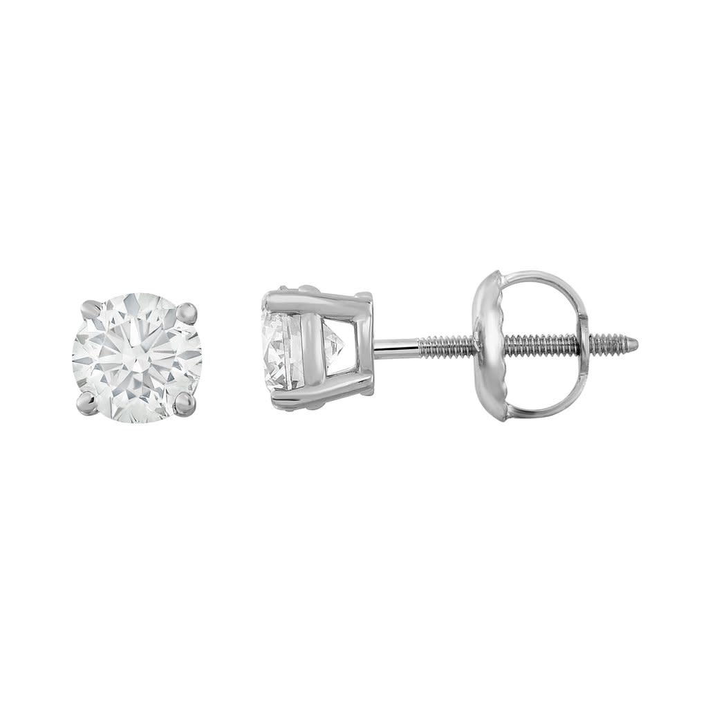 18K W/G 4-prong Diamond Studs, screw back, 0.71ct - Snow's Jewelers Miami  Lakes