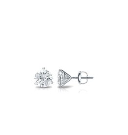 18K W/G Martini Setting Diamond Stud Earrings