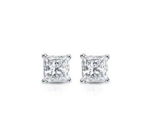 12mm Diamond-Cut Studs ~ White Gold – Nehita Jewelry