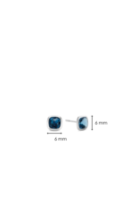 Grey-Blue Stud Earrings (6mm)- 7808GB