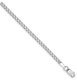 14K W/G Semi-Solid Curb Link Chain Anklet