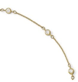 14K Y/G Cubic Zirconia By The Inch Anklet