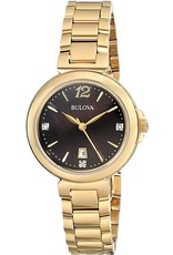 Ladies Bulova Diamond Accented Gold Tone Watch, 33mm