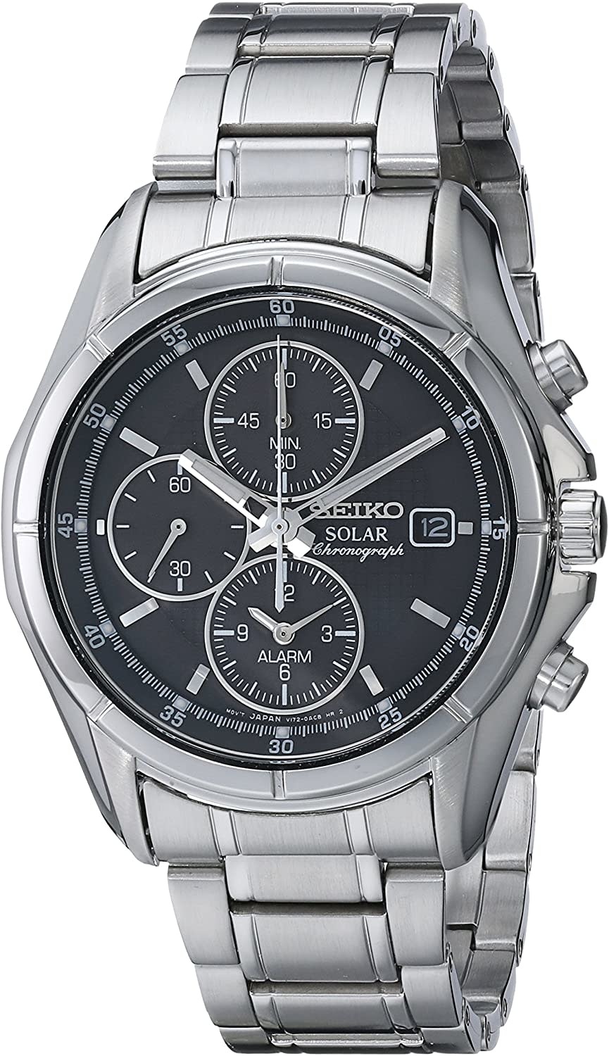 Mens Seiko Solar Chronograph Watch with Stainless Steel Band, 39mm - Snow's  Jewelers Miami Lakes