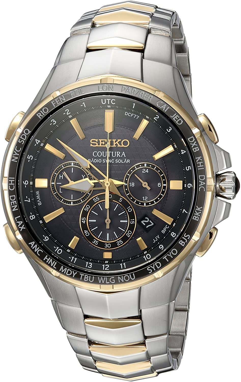 Seiko Gts Coutura Radio Sync Solar Two Tone Watch, - Snow's Jewelers