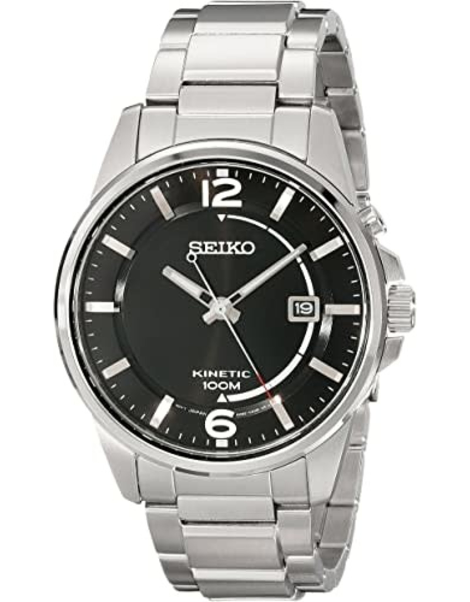 Mens Seiko Kinetic Stainless Steel with Black Dial Watch, 41mm - Snow's  Jewelers Miami Lakes
