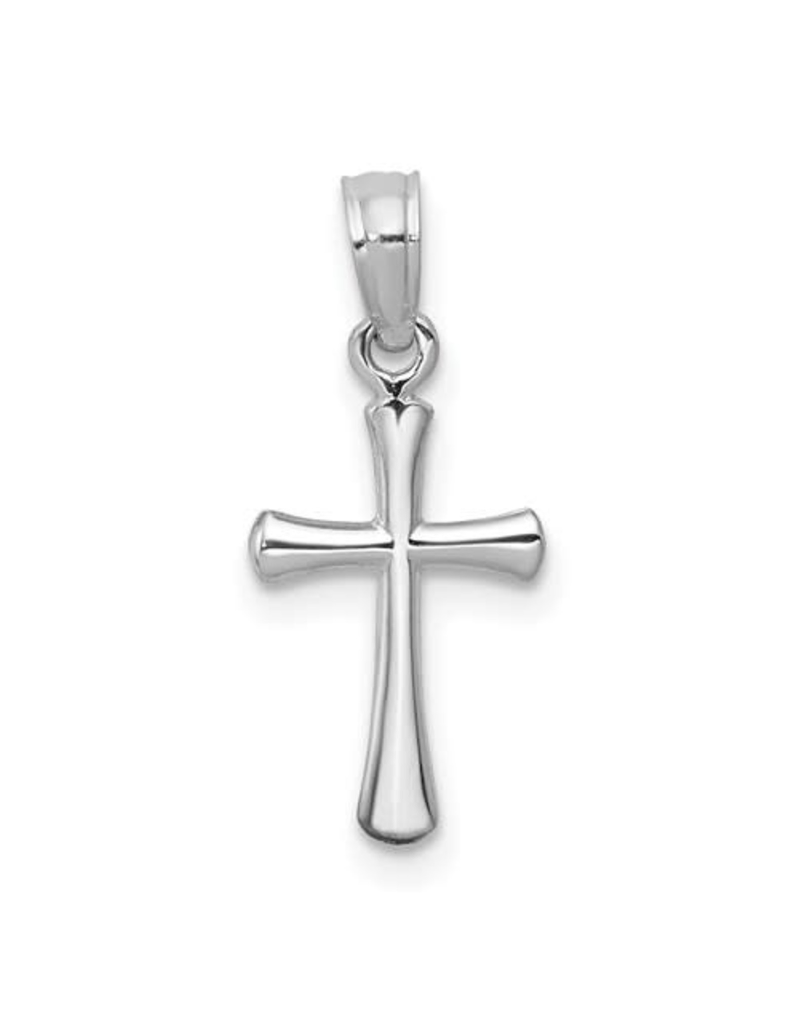 14K White Gold Petite Cross with Rounded Edges