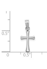 14K White Gold Petite Cross with Rounded Edges