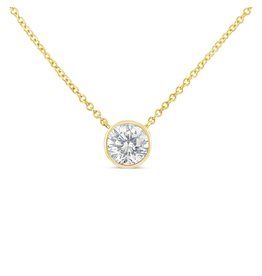 18K Y/G Diamond Solitaire Necklace