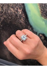 14K White Gold Aquamarine and Diamond Ring, AQ: Appx 1.45cts, D: 0.71cts